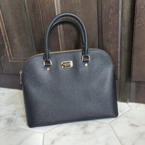 Michael Kors Black Leather Satchel, Like New!